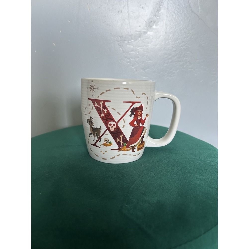 New DISNEY PARKS MUG ABC COLLECTION LETTER "X" MARKS THE SPOT PIRATE WENCH